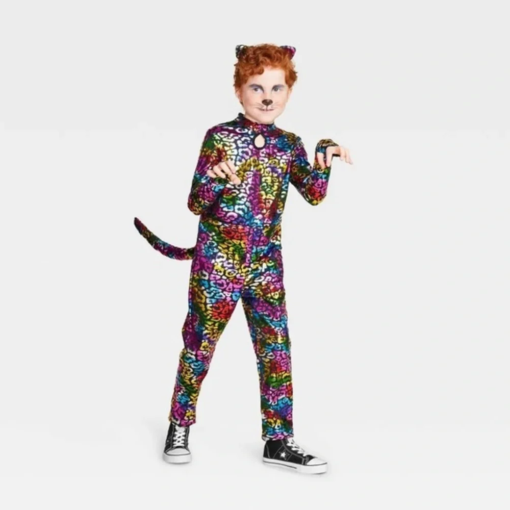 Kids Wild Cat Halloween Costume Jumpsuit with Headpiece nwt Hyde & EEK! Boutique